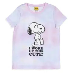 Peanuts Girls' I Woke Up This Cute Snoopy Tie-Dye Sleep Pajama Set Shorts Multicolored