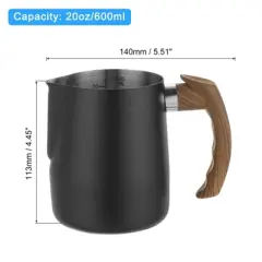 Unique Bargains Stainless Steel Coffee Cup Mug Milk Frothing Pitcher with Handle 20oz/600ml