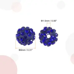 Unique Bargains Round Disco Shiny DIY Bracelet Necklace Rhinestone Clay Beads 100 Pcs