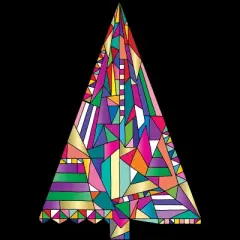 Junior's Design By Humans Christmas tree abstract By xgdesign T-Shirt