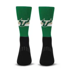 NCAA South Florida Bulls Streak Team Color Crew Socks - L