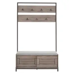 Valeria Hall Tree with Cabinet and Cushion Gray - Inspire Q