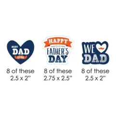 Big Dot of Happiness Happy Father's Day - Paper Straw Decor - We Love Dad Party Striped Decorative Straws - Set of 24