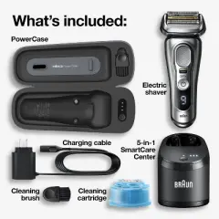 Braun Series 9-9477cc Pro Men's Rechargeable Wet & Dry Electric Foil Shaver with ProLift Trimmer, PowerCase, & SmartCare Center