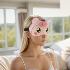 Soft Cartoon Pig Eyes Sleep Mask Pink 1 Pc