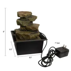 Nature Spring LED Tabletop Rock Water Fountain