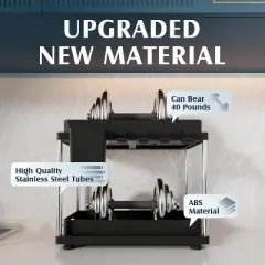 OBOKATA 2 Pack Under Sink Organizer, Height Adjustable Cabinet Organizer with Two Slide-Out Drawers