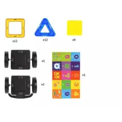 Link Kids Magnetic Building Blocks Tile Set with Storage Case 36 Piece Set STEM Great Educational Toy