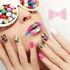 Unique Bargains 15 Grids Rhinestone Nail Supplies Assorted Color 1 Set