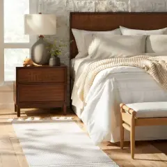 Texture Border Stripe Rug Cream/Silver Gray - Hearth & Hand&trade; with Magnolia