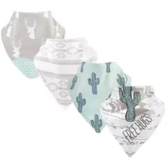 Yoga Sprout Baby Boy Cotton Bandana Bibs 4pk, Free Hugs, One Size