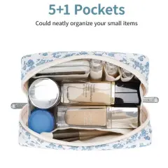 Narwey Small Cute Floral Makeup Bag for Purse Mini Cosmetic Bag