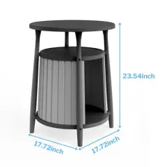 Dolonm Hidden Cat House End Table - 2-Tier Round Coffee Table Semi Enclosed Cat house Home Style Cat House Multifunctional