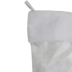 Northlight 20.5-Inch White Glitter Sheer Organza With a Faux Fur Cuff Christmas Stocking