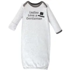 Luvable Friends Baby Boy Cotton Long-Sleeve Gowns 4pk, Ladies, 0-6 Months