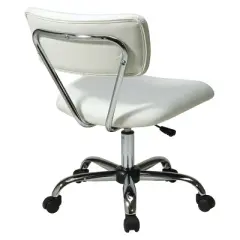 Vista Chrome and Vinyl Desk Chair White - OSP Home Furnishings