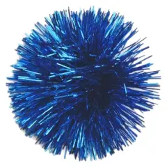 Glossy Gift Pom Bow Royal Blue - Spritz&trade;: Birthday & All Occasions Gift Wrapping Accessory, Solid Pattern, 5"