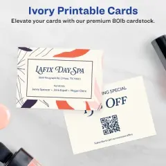 Avery Printable Rectangle Business Cards with Sure Feed Technology, 2.5" x 3.5", Ivory Cardstock, Print-to-the-Edge, Laser/Inkjet Cards, 150 Total