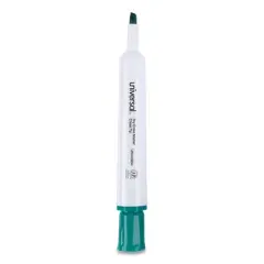 Universal Dry Erase Marker, Broad Chisel Tip, Green, Dozen
