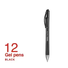 Staples Sonix Retractable Gel-Ink Pens Medium Point Black Dozen (13561-CC) 651254