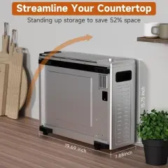 Kitchen Elite 8 in 1 Digital Toaster Oven Air Fryer Combo with Touch Panel and 12 Inch Pizza Capacity, Stainless Steel, Silver