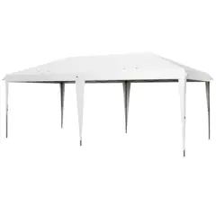 DSVIMOY 10'*20' Pop Up Canopy Tent, Outdoor Instant Gazebo Sun Shade Shelter for Catering, Wedding, White, 230.4"*116.4"*106.8"