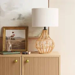 Boho Rattan Table Lamp Brown - Threshold&trade;