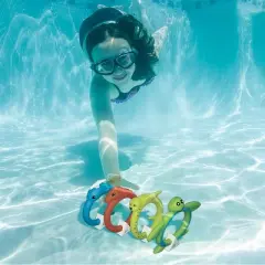 Swim Central 4ct Animals Face Swimming Pool Dive Rings 6.5" - Vibrantly Colored