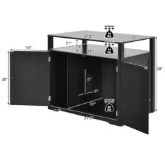 Costway Wooden Cat Litter Box Enclosure Hidden Cat Washroom w/ Storage Layer