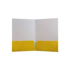 JAM Paper Corrugated Two-Pocket Fluted Folders Yellow 87499D