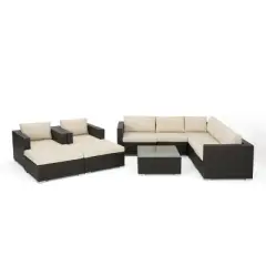 Santa Rosa 10pc Wicker Sectional Sofa - Christopher Knight Home