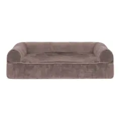 FurHaven Faux Fur & Velvet Cooling Gel Top Sofa Dog Bed
