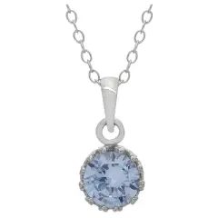 5/6 TCW Tiara Aquamarine Crown Pendant in Sterling Silver