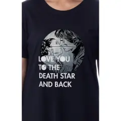 Star Wars Womens' Love You To The Death Star And Back Sleep Pajama Shirt Black