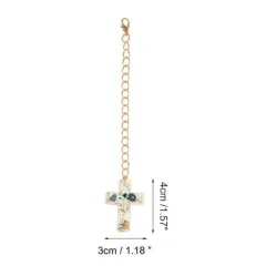 Unique Bargains Dried Flower Cross Water Cup Pendant Blue Green 1 Pc