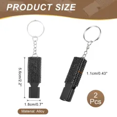 Unique Bargains Outdoor Camping Hiking Fishing Rescue Signaling Alloy Keychain Whistles 2 Pcs