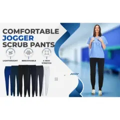 JEFFRICO Scrubs for Women Jogger Pants Lightweight Slim Fit 4 Way Stretch Soft Scrub Pants