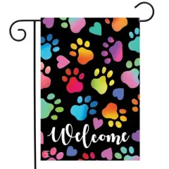 Briarwood Lane Everyday Garden Flag 18x12.5 For Outdoor Rainbow Pawprints Welcome Garden Flag Flag Garden Flag Flags For Outside