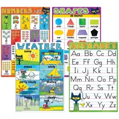 Edupress&trade; Pete the Cat Early Learning Small Poster Pack, 11" x 15-3/4", Pack of 12