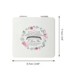 Unique Bargains Women Portable Square Shape Handheld Mirror for Travel White 1 Pc