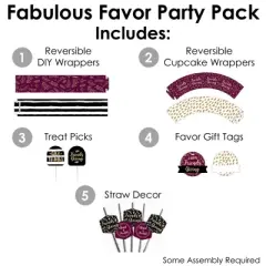 Big Dot of Happiness Elegant Thankful for Friends - Friendsgiving Thanksgiving Party Favors and Cupcake Kit - Fabulous Favor Party Pack - 100 Pieces