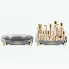 Unique Bargains 360 Degree Rotating Round Storage Makeup Perfumes Organizer