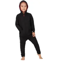 Joggies - Black & Red Toddler Footless Hoodie Onesie