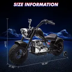 Youth Electric Motorcycle, 36V 350W Brushless Off-Road with 16.5mph, Music Player, Spring Suspension, LED Lights and Leather Seat