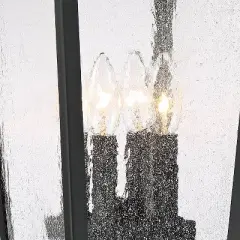 Minka Lavery Modern Outdoor Post Light Fixture Sand Black 19 3/4" Clear Seeded Glass Shade for Exterior Barn Deck Porch Yard Patio