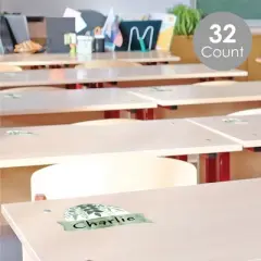 Big Dot of Happiness Eucalyptus Greenery - DIY Blank Paper Desk or Locker Labels - Classroom Name Tags - Set of 32