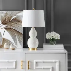 Darsa Table Lamp - White - Safavieh
