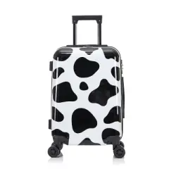 InUSA PRINTS Lightweight Hardside Carry On Spinner Suitcase - Cow