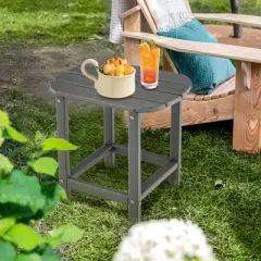 Tangkula 2PCS 18" Patio Adirondack Side Table Coffee Table Weather Resistant HDPE Garden Yard