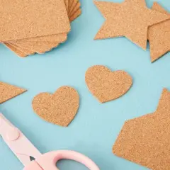 Juvale 50 Pack Square Self Adhesive Cork Backings Tiles Sheets for Coasters and DIY Crafts, 3.7 In